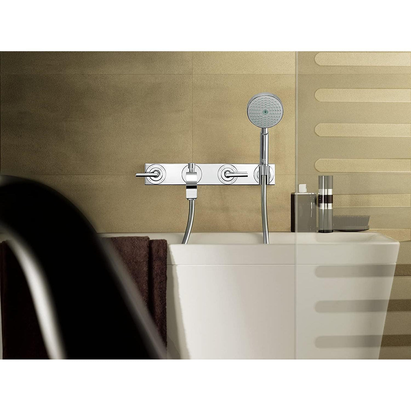 Haji Gallery,Axor,Axor Citterio 3-Hole Bath Mixer For Concealed With Lever Handles And Plate Wall- Mounted (Including Concealed fittings 10303180 i-Box),Bathroom Mixers.