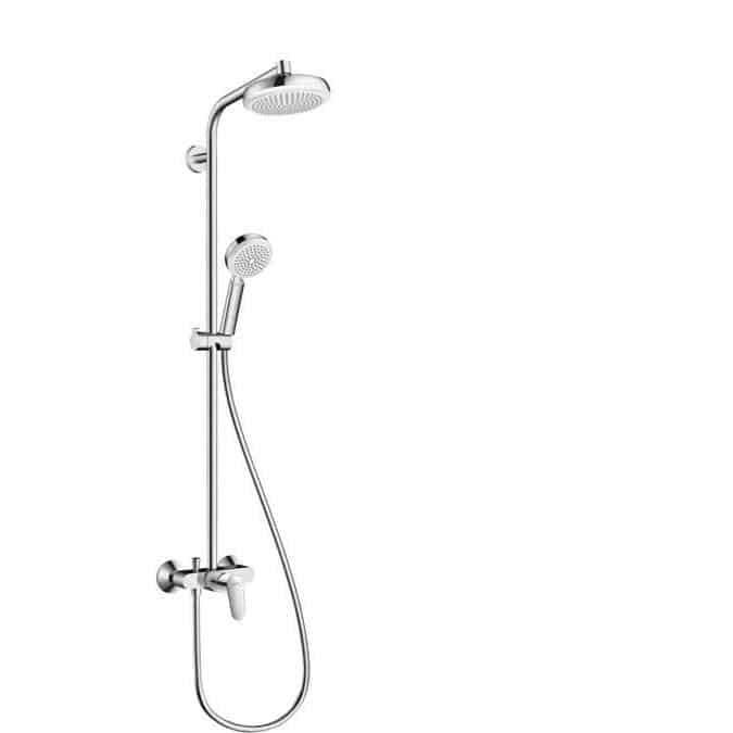 Haji Gallery,Hansgrohe,Crometta Shower Pipe 160 1jet with single lever mixer 190Mmm,Showers.