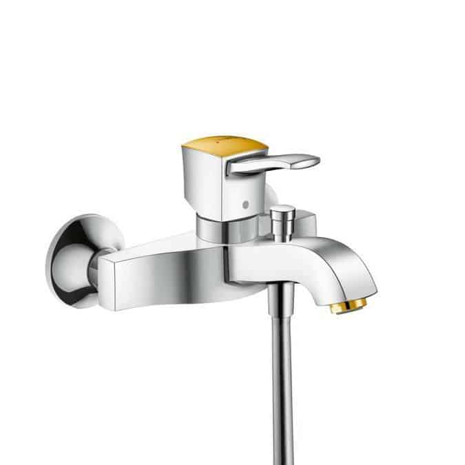 Metropol Classic Single Lever Bath Mixer For Exposed Chrome / Gold-Optic,Bathroom Mixers,Hansgrohe,Haji Gallery.