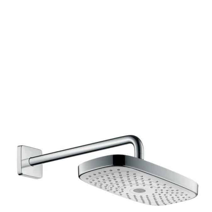 Raindance Select E 300 2Jet Over Head Shower With Shower Arm 390 mm Adjustable  - White / Chrome,Showers,Hansgrohe,Haji Gallery.