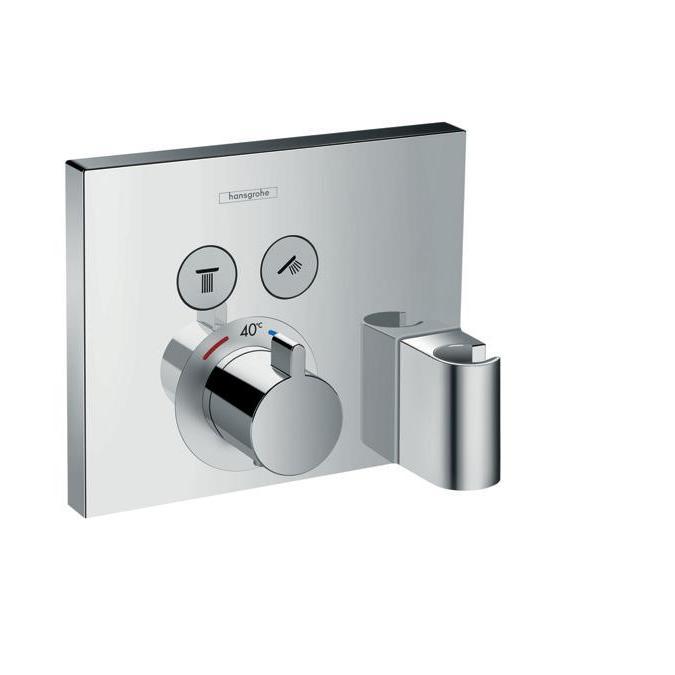 Shower Select Thermostatic For Concealed For 2 Outlet With Hose + Holder (Including Concealed fittings 01800180 i-Box),Bathroom Mixers,Hansgrohe,Haji Gallery.