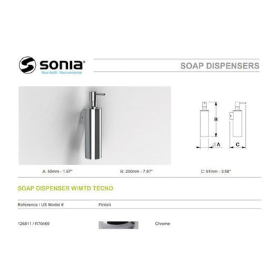 Haji Gallery,Sonia,Complimento Soap Dispenser - wall mounted  Chrome,Accessories.