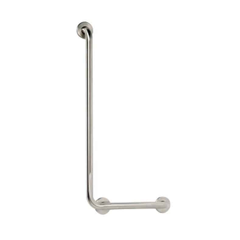 Techno Project Wall Mounted Vertical Left Grab Bar - Satin Stainless Steel,Accessories,Sonia,Haji Gallery.